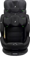 Osann One360° i-Size Kindersitz in All Black, gepolstert, drehbar, für Kinder von 40 bis 150 cm, mit integriertem Seitenaufprallschutz, Ansicht von vorne, ohne Innenpolster