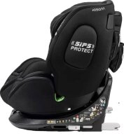 Osann One360° i-Size Kindersitz in All Black – gepolstert, 360° drehbar, für Kinder von 40 bis 150 cm, mit integriertem Seitenaufprallschutz (SIPS), Seitenansicht mit verstellbarer Schrägstellung für maximalen Komfort und Sicherheit