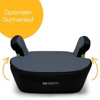 Osann Junior Isofix i-Size 126–150 cm – ergonomische Sitzerhöhung, abnehmbarer Bezug, Isofix/3-Punkt – Nero