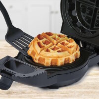 PowerXL Waffle Star Waffeleisen für gefüllte belgische Waffeln 1090W Antihaft tief 18cm | Waffelmaker Sandwichmaker Elektro-Waffeleisen Schwarz