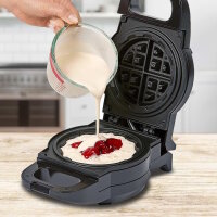 PowerXL Waffle Star Waffeleisen für gefüllte belgische Waffeln 1090W Antihaft tief 18cm | Waffelmaker Sandwichmaker Elektro-Waffeleisen Schwarz