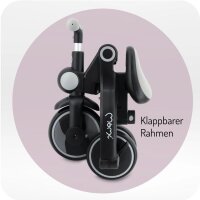 Klappbarer Rahmen mit zwei Rädern in Schwarz und Grau