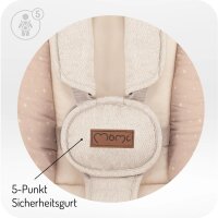 5-Punkt Sicherheitsgurt in hellem, weichem Material für Babysitz
