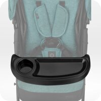 Schwarzer Getränkehalter für Kinderwagen mit Ablagefläche