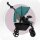 Kompakter Kinderwagen in Türkis mit verstellbarem Sonnenschutz und Ablagekorb