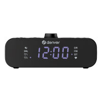 Denver CRD-515 DAB+ Digitalradio mit Bluetooth 5.0 – LED-Wecker, USB-C Ladeport, Dual-Alarm, FM-Tuner, Snooze & Sleep-Timer
