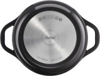 Tefal Air E2554604 Schmortopf rund 24cm | 4,7L Aluminiumguss Auflaufform mit Deckel | Antihaft-Keramikbeschichtung | Induktion & Backofen bis 250°C