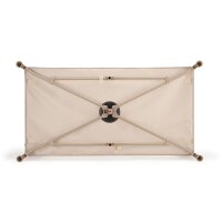 Faltbarer Tisch in Beige mit stabiler X-förmiger Konstruktion