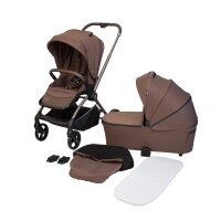 Brauner Kinderwagen mit Tragetasche und...