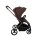 Brauner Kinderwagen mit verstellbarem Sonnendach und großen Rädern