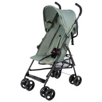 Grüner Kinderwagen mit verstellbarem Sonnendach und...
