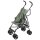 Leichter Kinderwagen in Olivgrün mit schwarzem Gestell und vier Rädern