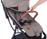 Kinderwagen mit braunem Griff und verstellbarem Sitzpolster
