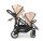 Doppel-Kinderwagen mit zwei Sitzen und beigen Verdeckern