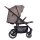 Grau-beiger Kinderwagen mit verstellbarem Sitz und großen Rädern