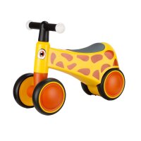 Gelbes Kinderfahrzeug mit Giraffenmuster und großen...