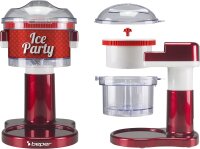 BEPER P102GEL100 Elektrischer Eiscrusher 30W – Eismaschine für Slush Ice, Granita & Cocktails – Edelstahlklingen & Sicherheitsverschluss – Rot