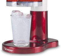 BEPER P102GEL100 Elektrischer Eiscrusher 30W – Eismaschine für Slush Ice, Granita & Cocktails – Edelstahlklingen & Sicherheitsverschluss – Rot
