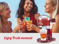 BEPER P102GEL100 Elektrischer Eiscrusher 30W – Eismaschine für Slush Ice, Granita & Cocktails – Edelstahlklingen & Sicherheitsverschluss – Rot