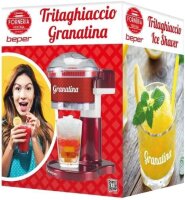 BEPER P102GEL100 Elektrischer Eiscrusher 30W – Eismaschine für Slush Ice, Granita & Cocktails – Edelstahlklingen & Sicherheitsverschluss – Rot