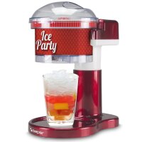 BEPER P102GEL100 Elektrischer Eiscrusher 30W – Eismaschine für Slush Ice, Granita & Cocktails – Edelstahlklingen & Sicherheitsverschluss – Rot