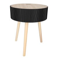 JENS Living Beistelltisch  Levi – Rund Ø38cm mit Stauraum & Deckel – Couchtisch Modern mit 3 Beinen – Nachttisch – Holz – Taupe oder Schwarz