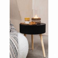 JENS Living Beistelltisch  Levi – Rund Ø38cm mit Stauraum & Deckel – Couchtisch Modern mit 3 Beinen – Nachttisch – Holz – Taupe oder Schwarz