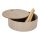JENS Living Beistelltisch  Levi – Rund Ø38cm mit Stauraum & Deckel – Couchtisch Modern mit 3 Beinen – Nachttisch – Holz – Taupe oder Schwarz