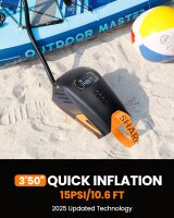 OutdoorMaster Shark 3 Elektrische SUP Pumpe mit Akku 74Wh...