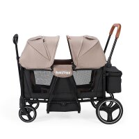 BabyTrold Adventure Bollerwagen für Kinder 2-Sitzer faltbar mit XXL-Verdeck