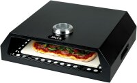 JOCCA Barbecue Pizzaofen Edelstahl für Gas- & Holzkohlegrill – Mini Pizza Box Top Box Grillaufsatz inkl. Pizzastein & Thermometer für die Grillparty