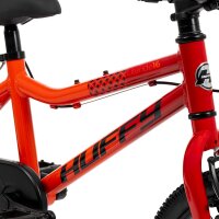 Rotes Kinderfahrrad mit markantem Rahmen und sportlichem Design