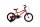 Kinderfahrrad in Orange und Rot mit Stützrädern und schwarzem Schutzblech