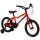 Kinderfahrrad in Rot mit Stützrädern und schwarzem Sattel