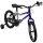 Kinderfahrrad in lila und blau mit Stützrädern und groben Reifen