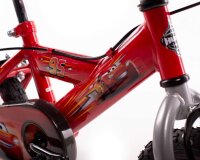 Rotes Kinderfahrrad mit Lightning McQueen-Motiv und stabilen Reifen