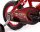 Rotes Kinderfahrrad mit Motiv von einem Rennwagen und stabilen Reifen