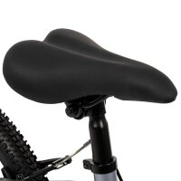Schwarzer Fahrradsattel mit ergonomischer Form und verstellbarem Halterungssystem