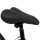 Schwarzer Fahrradsattel mit gepolsterter Oberfläche und verstellbarem Gestell