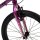 Lila Fahrradgabel mit schwarzem Reifen und Speichen, sportliches Design