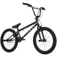 BMX-Fahrrad mit schwarzem Rahmen und dicken Reifen, für Tricks geeignet