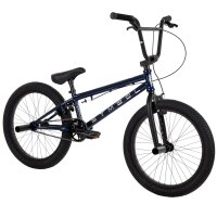 BMX-Fahrrad mit schwarzem Rahmen und dicken Reifen, ideal für Tricks