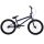 Blaues BMX-Fahrrad mit schwarzen Reifen und einfacher Rahmenkonstruktion
