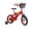 Rotes Kinderfahrrad mit Flammenmuster und stabilen Reifen