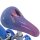 Blaue Kinderfahrradsattel mit lila und glitzerndem Design