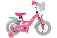 Rosa Kinderfahrrad mit Korb und Trainingsträdern,...