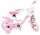Rosa Kinderfahrrad mit Hello Kitty Motiven und Korb vorne