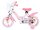 Rosa Kinderfahrrad mit Korb und Hello Kitty-Motiv