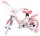 Rosa Kinderfahrrad mit Hello Kitty Design und Korb vorne