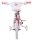 Rosa Kinderfahrrad mit Korb und Stützrädern, vorneansicht